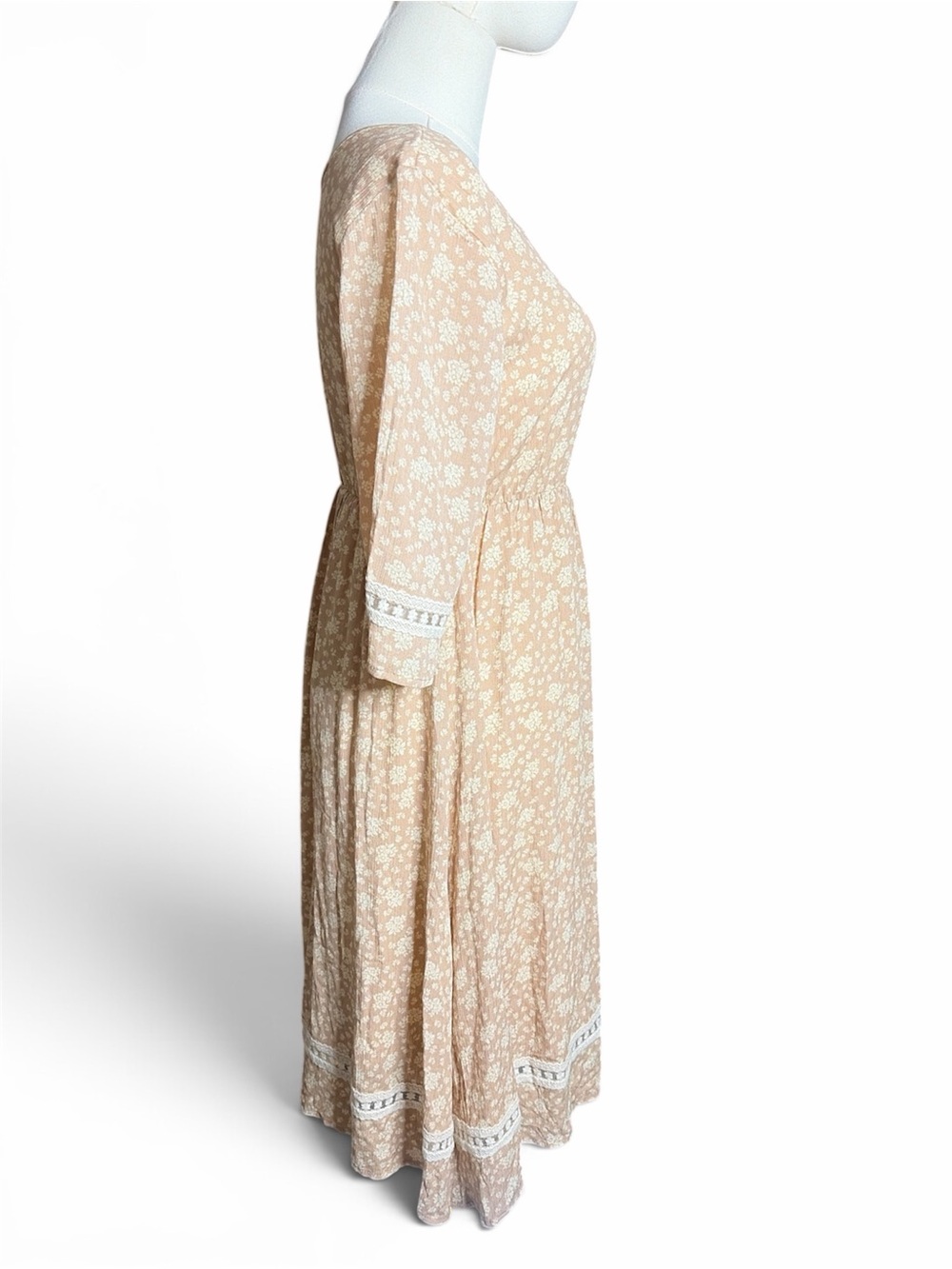 Chris & Carol Floral Print Lace Trim Fit & Flare Dress - Anthropologie - Picture 4 of 7